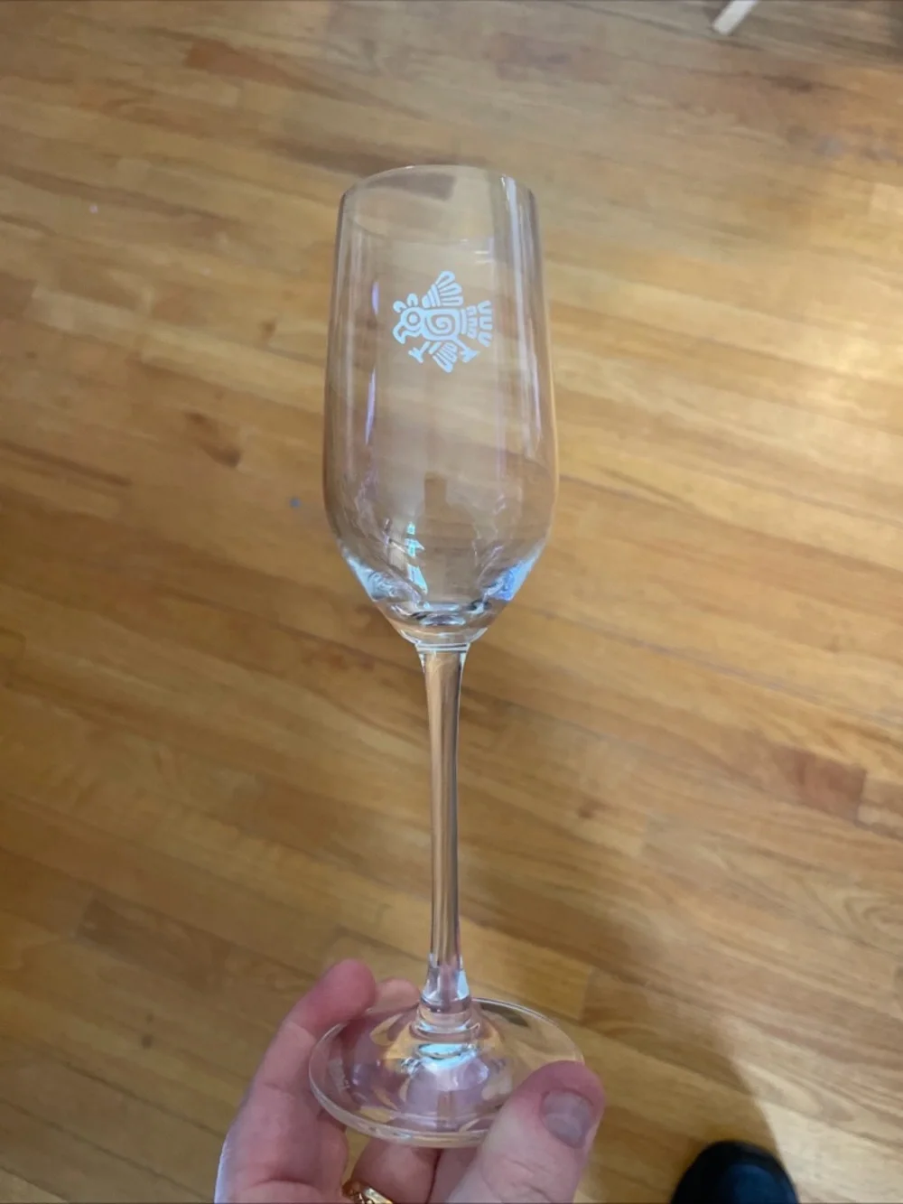 Reidel partida logo tequila tasting glasses Set of 4 Etched Champagne Flutes